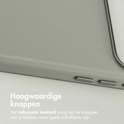 Accezz MagSafe Leather Backcover voor de Apple iPhone 17 Pro Max - Lichtgrijs