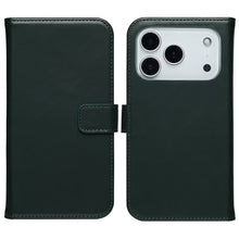 Selencia Echt Leren Bookcase voor de Apple iPhone 17 Pro Max - Groen