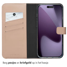 Selencia Echt Leren Bookcase voor de Apple iPhone 17 Pro Max - Dusty Pink