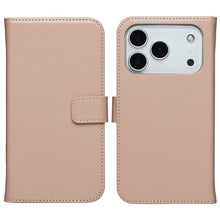 Selencia Echt Leren Bookcase voor de Apple iPhone 17 Pro Max - Dusty Pink
