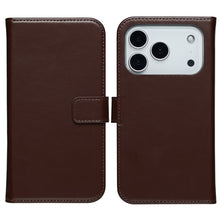 Selencia Echt Leren Bookcase voor de Apple iPhone 17 Pro Max - Bruin