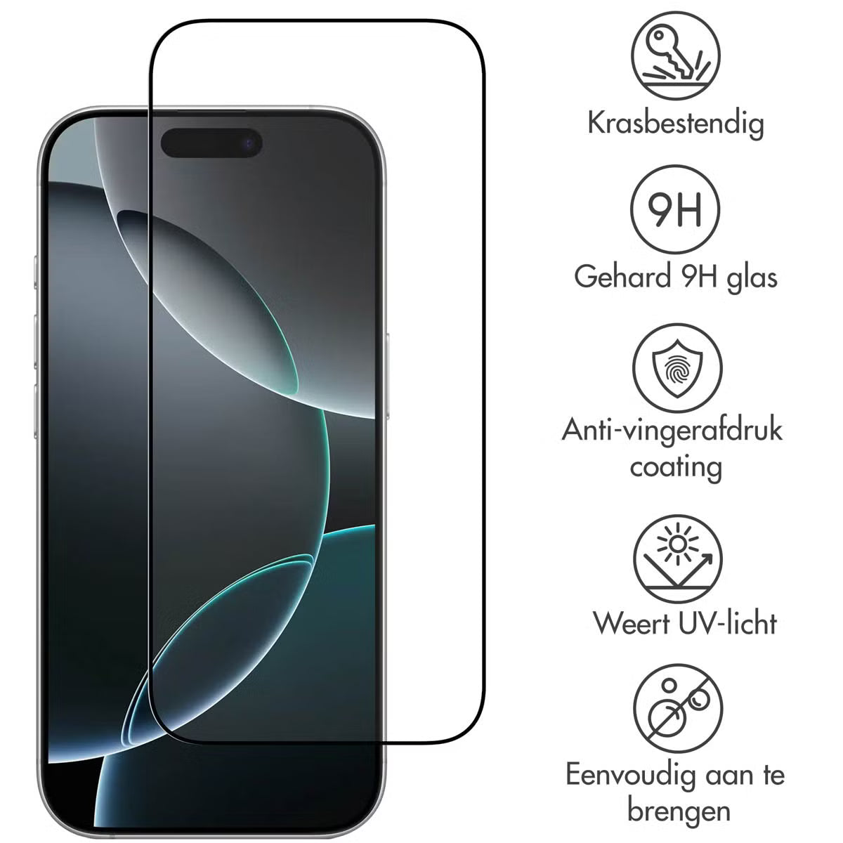 Accezz Gehard Glas Full Cover Screenprotector voor de Apple iPhone Air