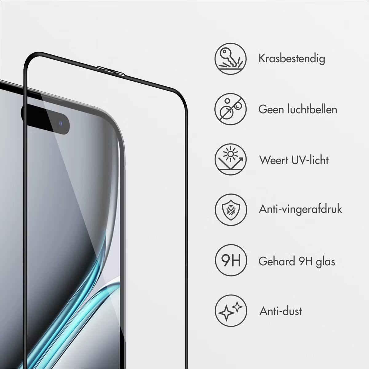 Accezz Gehard Glas Screenprotector + Applicator Apple iPhone 17