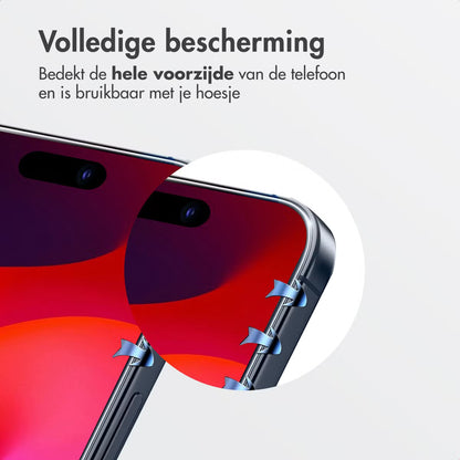 Accezz Gehard Glas Screenprotector + Applicator voor de Apple iPhone 17 Pro