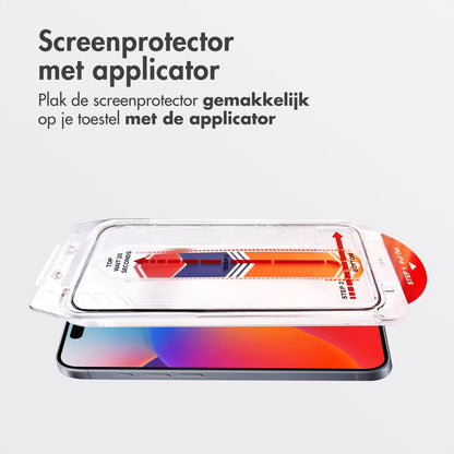 Accezz Gehard Glas Screenprotector + Applicator voor de Apple iPhone 17 Pro Max
