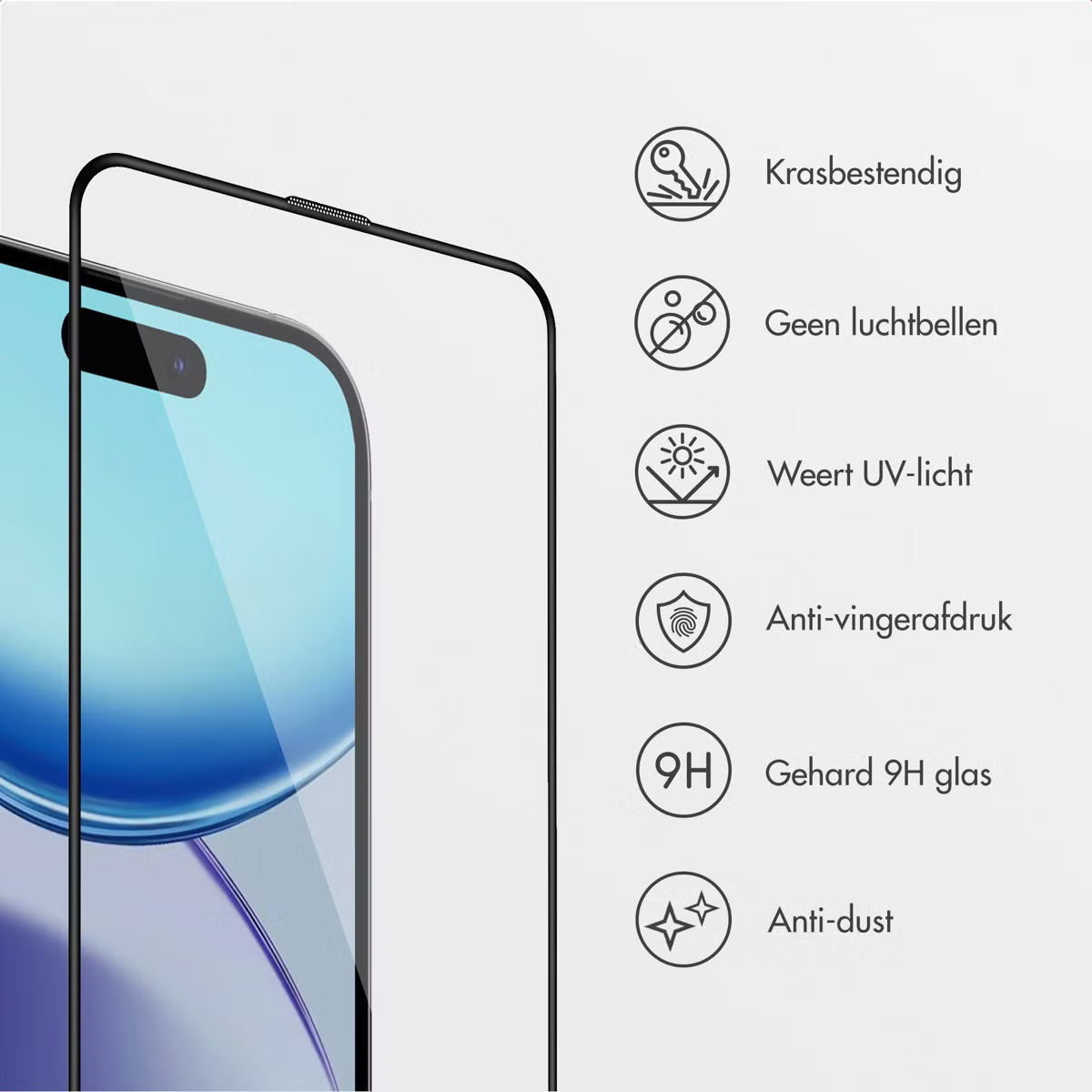 Accezz Gehard Glas Screenprotector + Applicator voor de Apple iPhone Air