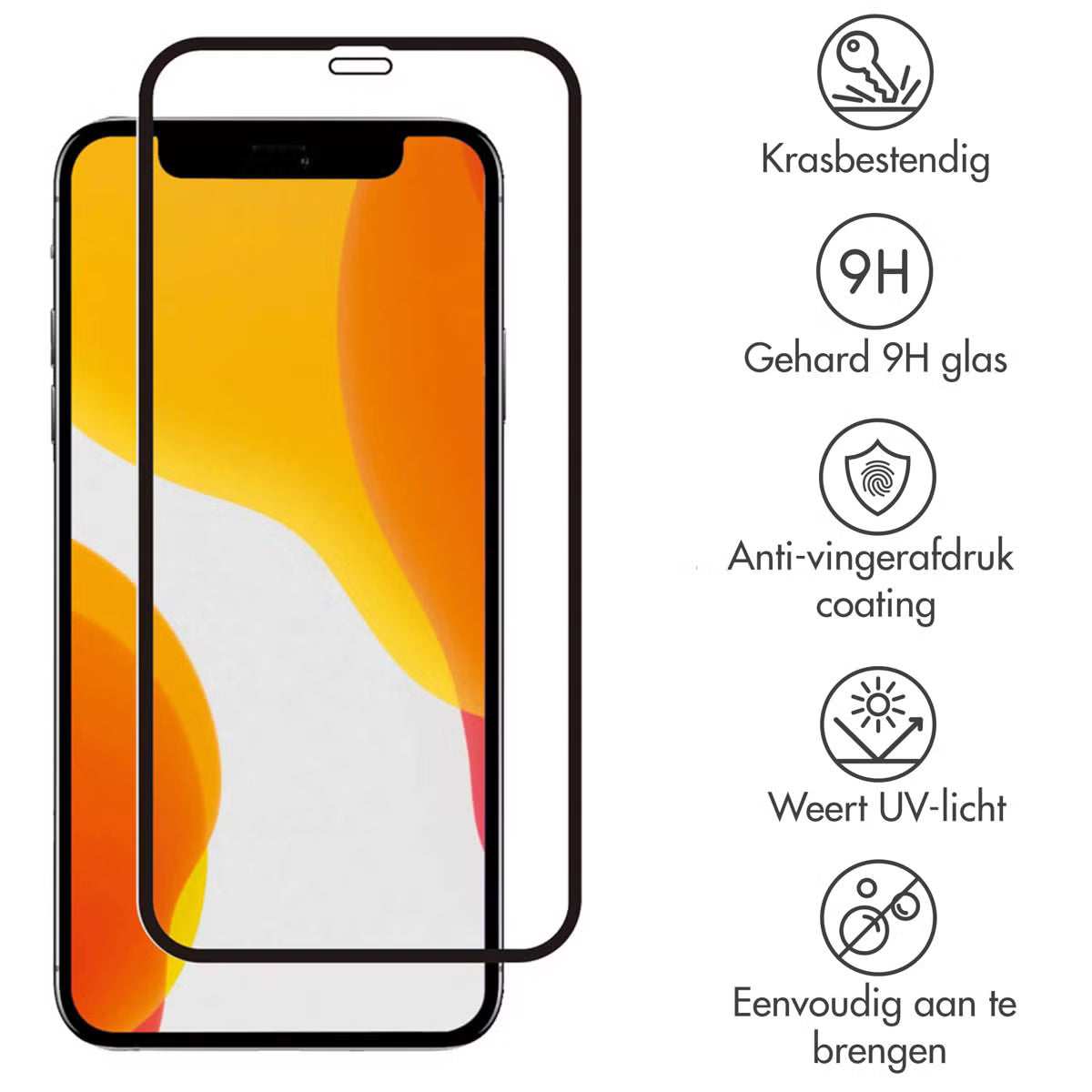 Accezz Gehard Glas Full Cover Screenprotector voor de Apple iPhone 12 Mini
