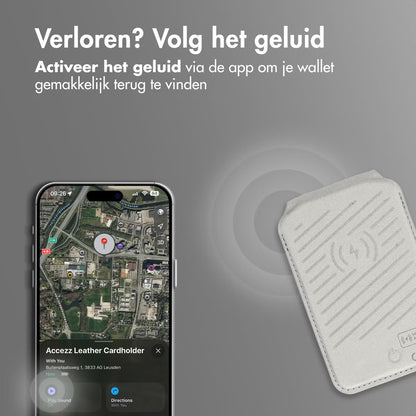 Accezz Magnetische Leren Wallet met standaard - Geschikt voor Apple Find My - Light Grey
