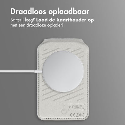 Accezz Magnetische Leren Wallet met standaard - Geschikt voor Apple Find My - Light Grey
