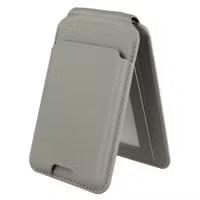 Accezz Magnetische Leren Wallet met standaard - Geschikt voor Apple Find My - Light Grey