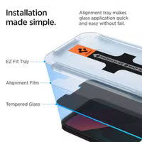 Spigen GLAStR Privacy EZ Fit Screenprotector + Applicator voor de Apple iPhone 13 / 13 Pro