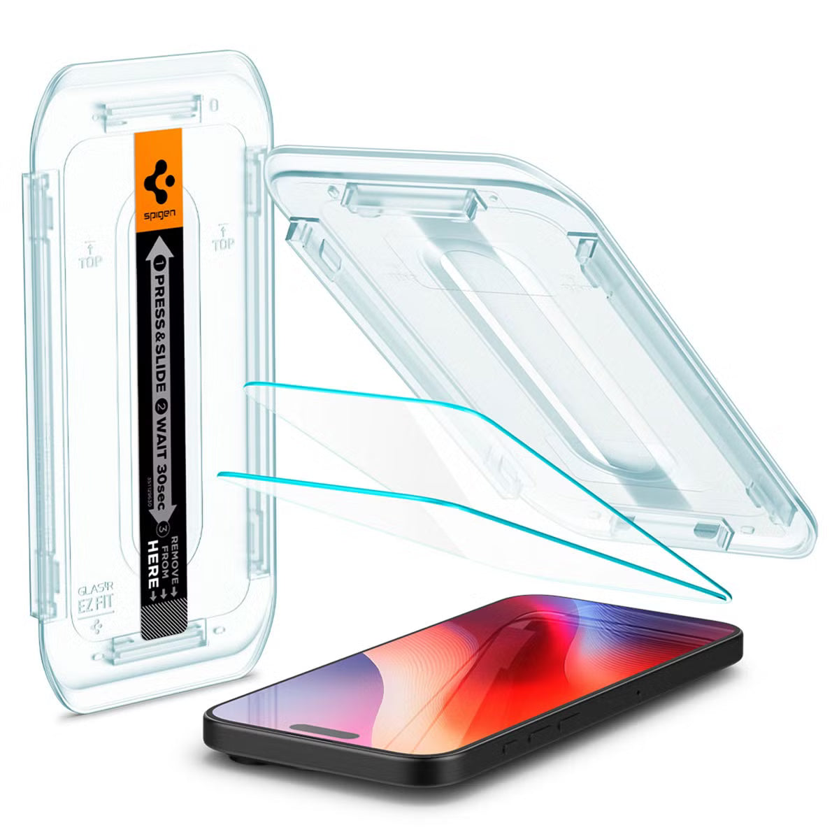 Spigen GLAStR EZ Fit Screenprotector 2 Pack + Applicator voor de Apple iPhone 16 Pro Max / 17 Pro Max