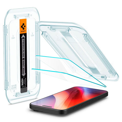 Spigen GLAStR EZ Fit Screenprotector 2 Pack + Applicator voor de Apple iPhone 16 Pro Max / 17 Pro Max