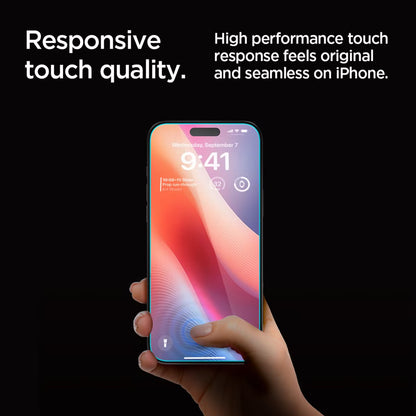 Spigen GLAStR Privacy EZ Fit Screenprotector + Applicator voor de Apple iPhone 16 Pro Max / 17 Pro Max