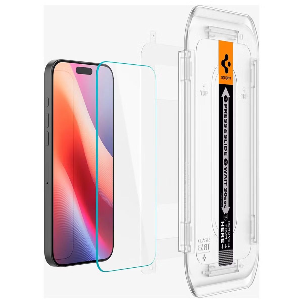 Spigen GLAStR EZ Fit Screenprotector 2 Pack + Applicator voor de Apple iPhone 16 / 16 Pro / 17 / 17 Pro