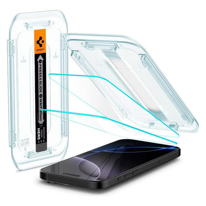 Spigen GLAStR EZ Fit Screenprotector 2 Pack + Applicator voor de Apple iPhone 16 / 16 Pro / 17 / 17 Pro