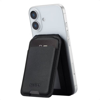 Accezz Leren Wallet met standaard voor MagSafe - Onyx Black