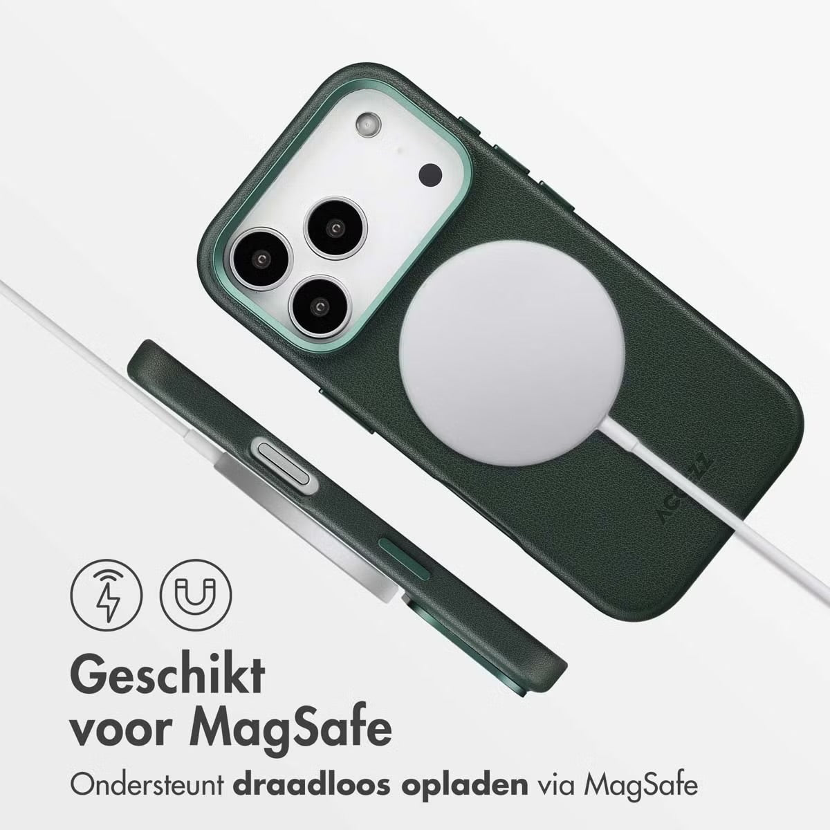 Accezz MagSafe Leather Backcover voor de Apple iPhone 17 Pro - Cedar Green