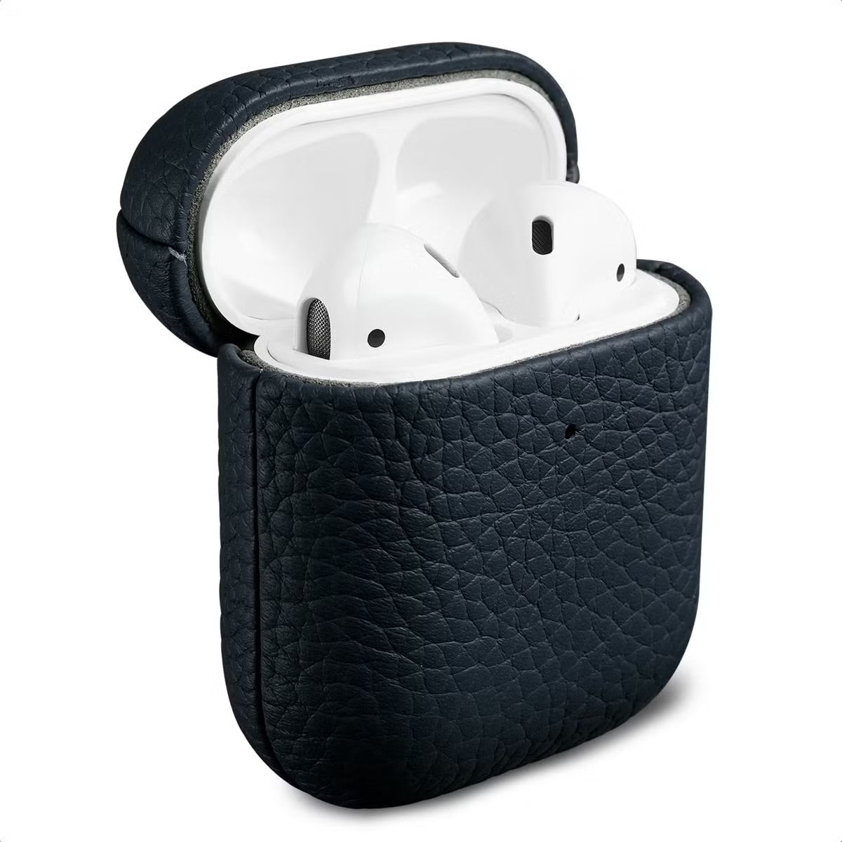 Accezz Echt Leren Case voor de Apple AirPods 1 / 2 - Donkerblauw