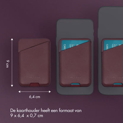 Accezz Leather Cardholder MagSafe - Kaarthouder met MagSafe - Heath Purple