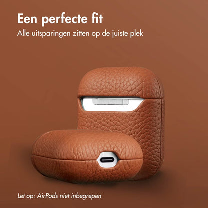 Accezz Echt Leren Case voor de Apple AirPods 1 / 2 - Cognac