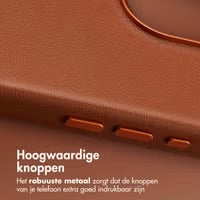 Accezz MagSafe Leather Backcover voor de Apple iPhone 16 Pro Max - Sienna Brown