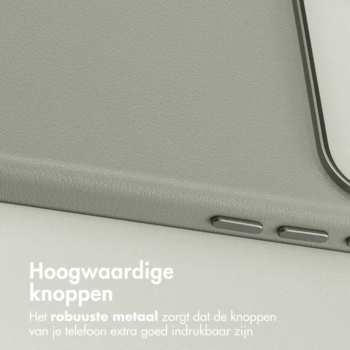 Accezz MagSafe Leather Backcover voor de Apple iPhone 17 Pro - Lichtgrijs