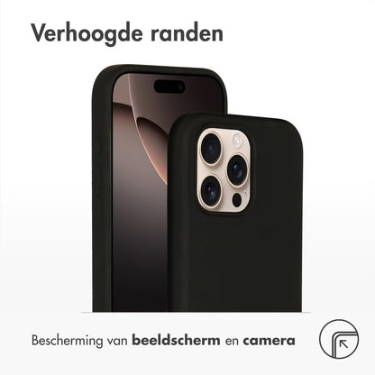 Accezz Liquid Silicone Backcover met MagSafe voor de Apple iPhone 16 Pro Max - Zwart