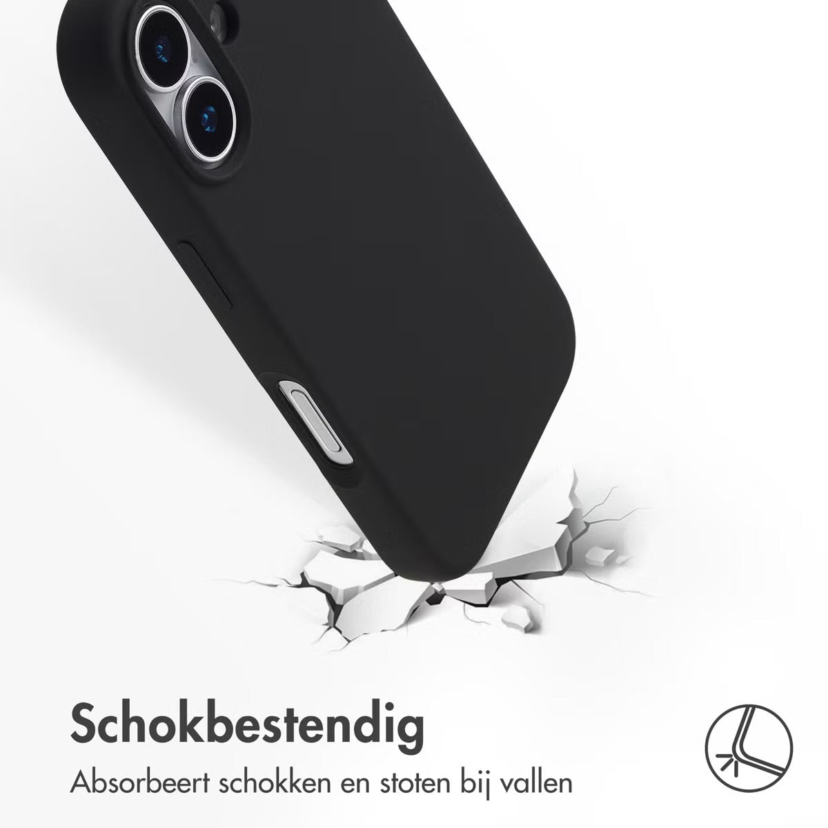 Accezz Liquid Silicone Backcover met MagSafe voor de Apple iPhone 17 - Zwart