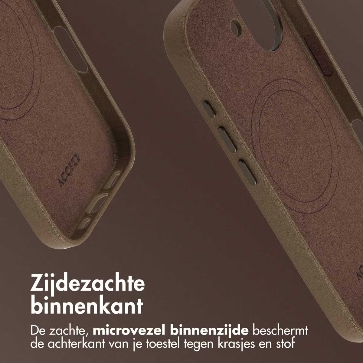 Accezz MagSafe Leather Backcover voor de Apple iPhone 17 - Coffee
