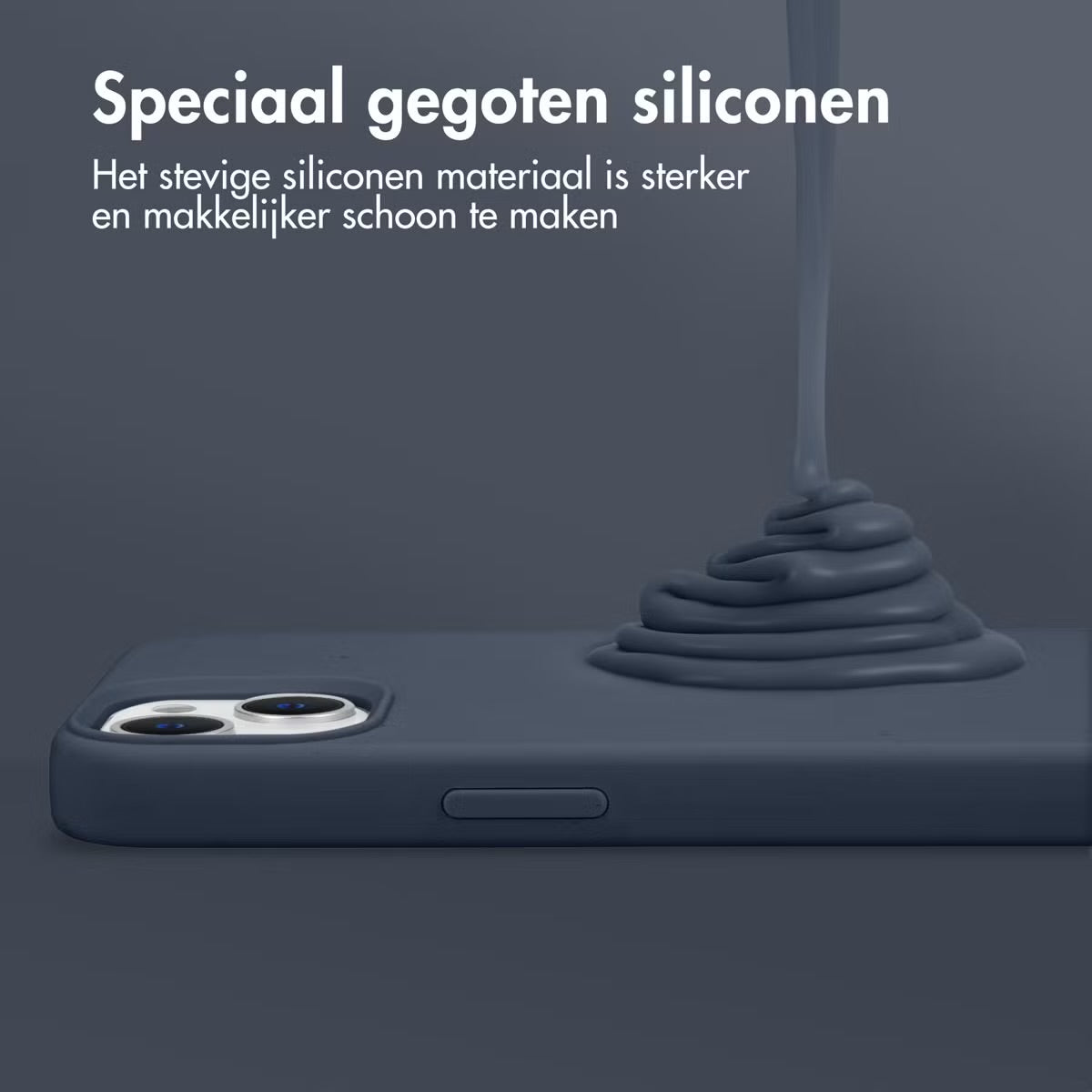 Accezz Liquid Silicone Backcover met MagSafe voor de Apple iPhone 16 - Donkerblauw