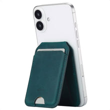 Accezz Vintage Leather MagSafe Kaarthouder met Standaard - Smokey Green