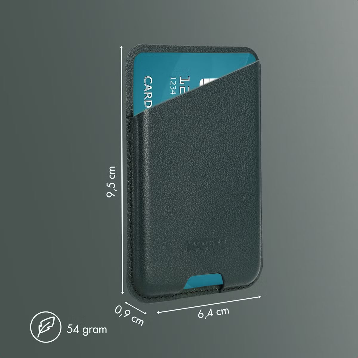 Accezz Magnetische Leren Kaarthouder - Geschikt voor Apple Find My - Cedar Green