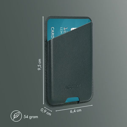 Accezz Magnetische Leren Kaarthouder - Geschikt voor Apple Find My - Cedar Green