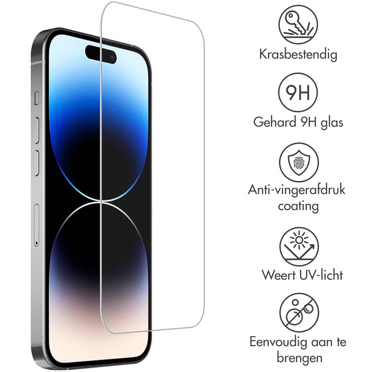 Accezz Gehard Glas Screenprotector voor de Apple iPhone 15 / 15 Pro / 16