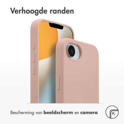 Accezz Liquid Silicone Backcover met MagSafe voor de Apple iPhone 16e - Roze