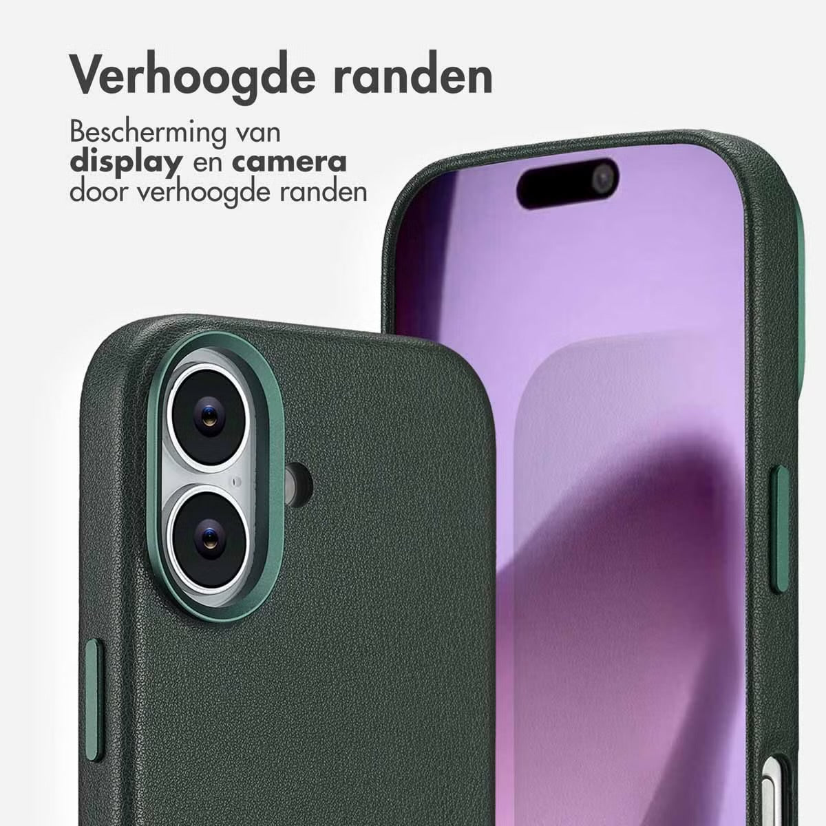 Accezz MagSafe Leather Backcover voor de Apple iPhone 17 - Cedar Green