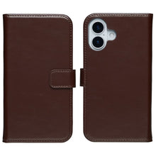 Selencia Echt Leren Bookcase voor de Apple iPhone 17 - Bruin