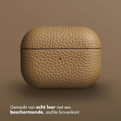 Accezz Echt Leren Case voor de Apple AirPods Pro 2 - Taupe
