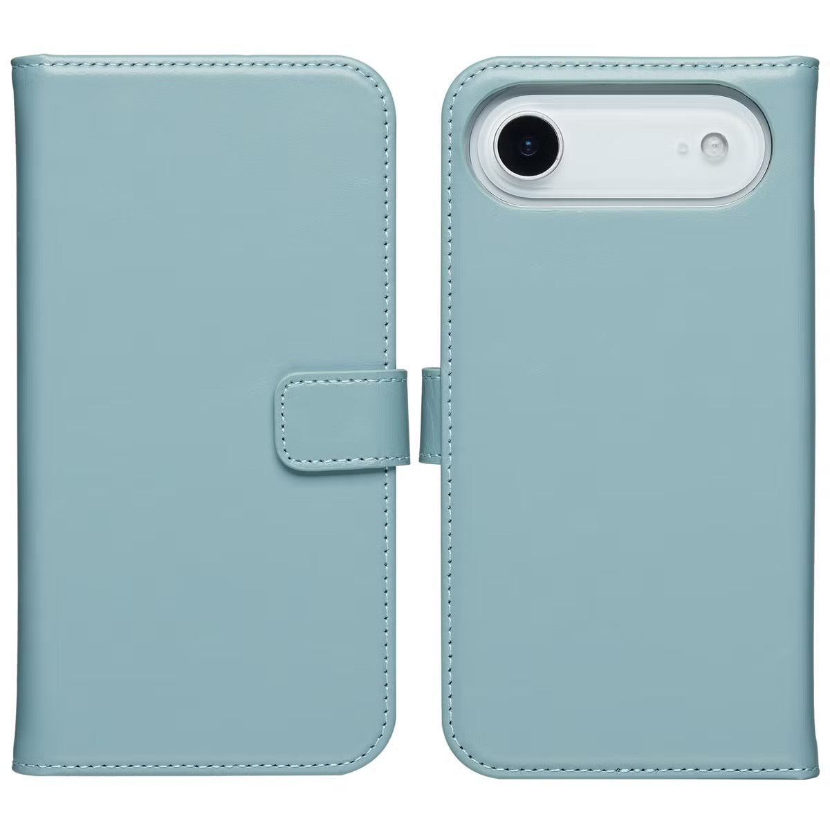 Selencia Echt Leren Bookcase voor de Apple iPhone Air - Air Blue