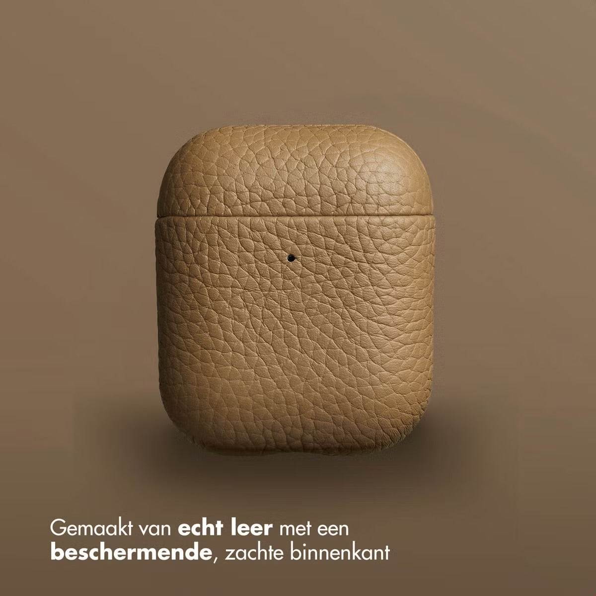 Accezz Echt Leren Case voor de Apple AirPods 1 / 2 - Taupe