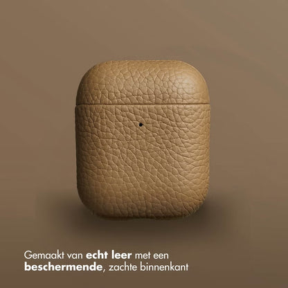 Accezz Echt Leren Case voor de Apple AirPods 1 / 2 - Taupe