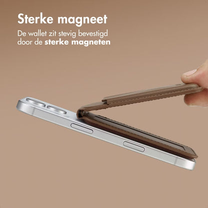 Accezz Leren Wallet met standaard voor MagSafe - Coffee Brown