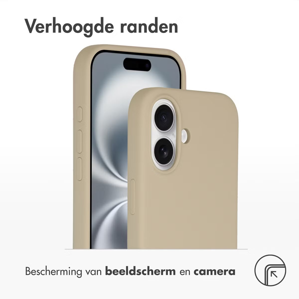 Accezz Liquid Silicone Backcover met MagSafe voor de Apple iPhone 16 - Stone