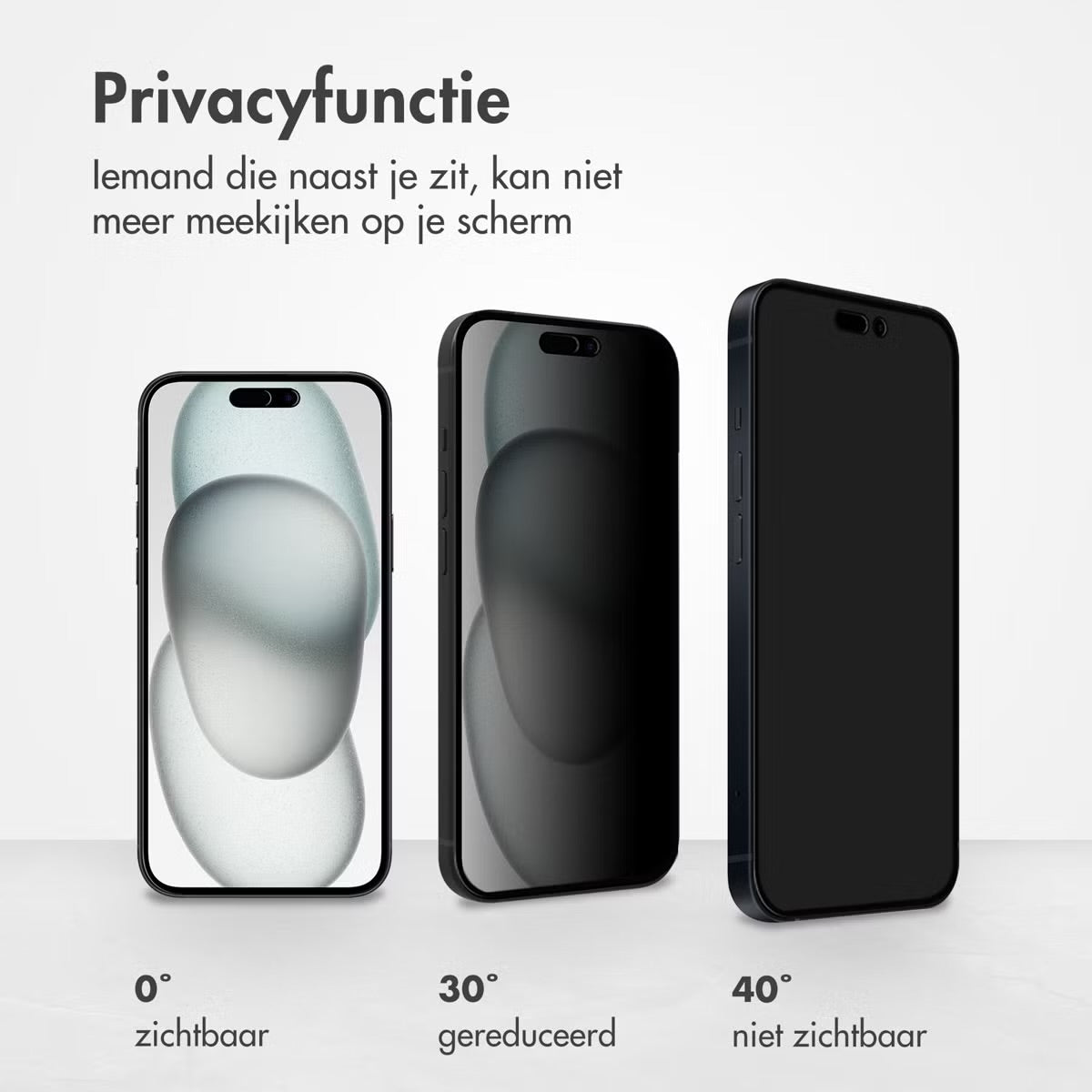 Accezz Gehard Glas Privacy Screenprotector voor de Apple iPhone 14 Pro / 15 / 16