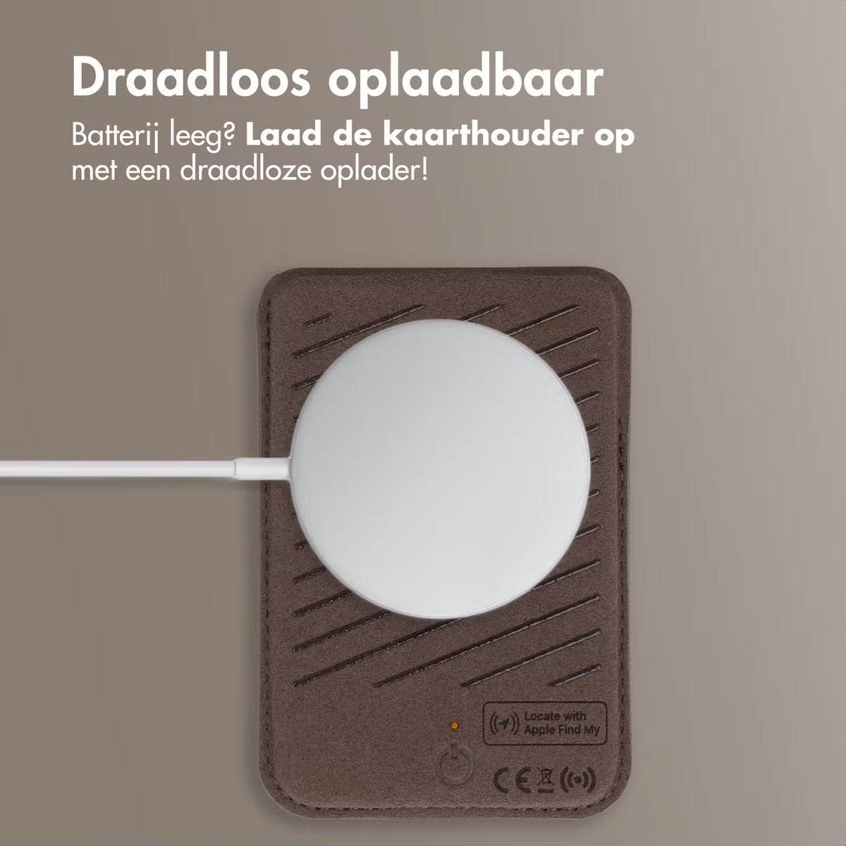 Accezz Magnetische Leren Kaarthouder - Geschikt voor Apple Find My - Coffee Brown