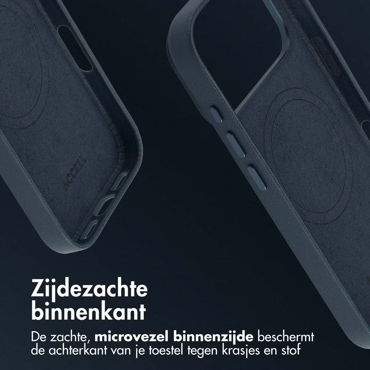 Accezz MagSafe Leather Backcover voor de Apple iPhone 17 Pro - Nightfall Blue