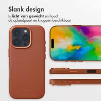 Accezz MagSafe Leather Backcover voor de Apple iPhone 16 Pro - Sienna Brown