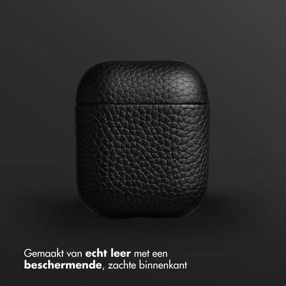 Accezz Echt Leren Case voor de Apple AirPods 1 / 2 - Zwart
