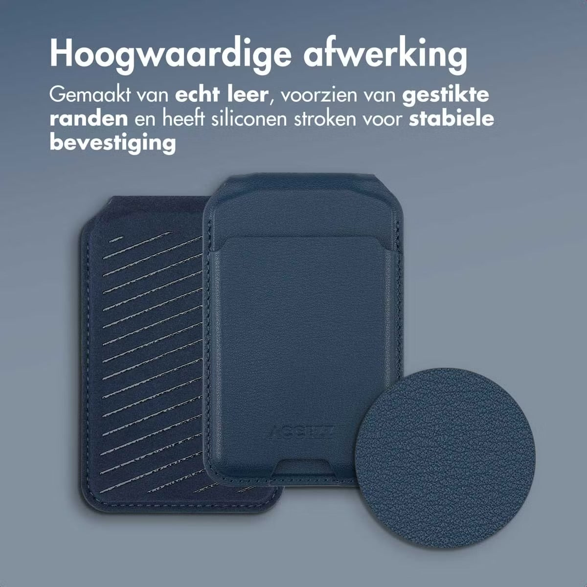 Accezz Leren Wallet met standaard voor MagSafe - Nightfall Blue